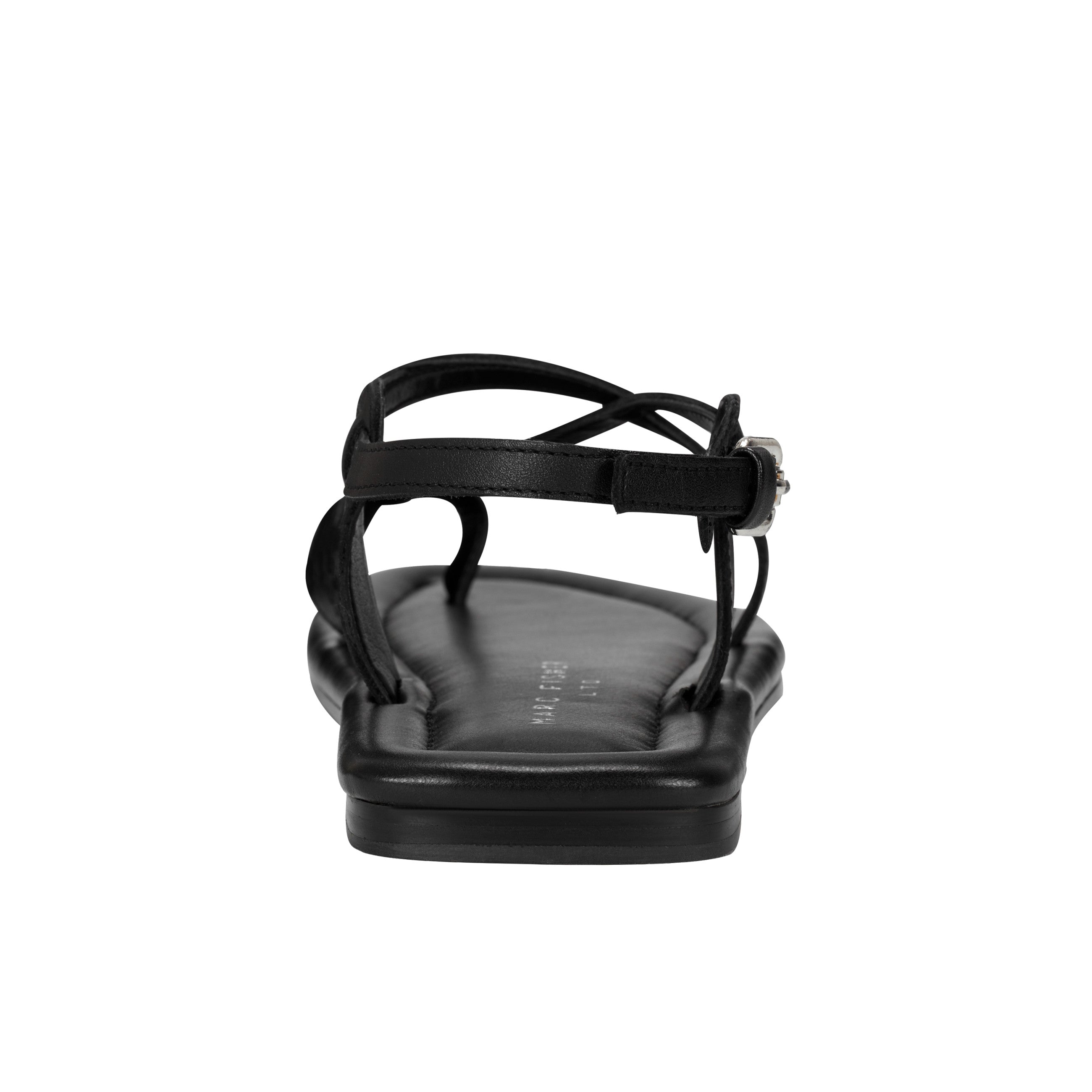 Marc Fisher Gerty Strappy Flat Sandal | Black Leather