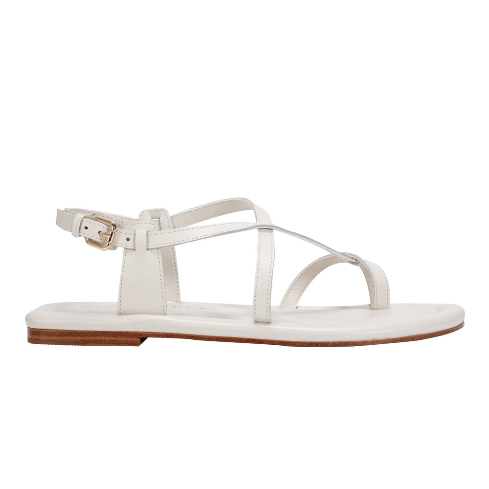 Marc Fisher Gerty Strappy Flat Sandal | Chic Cream Leather