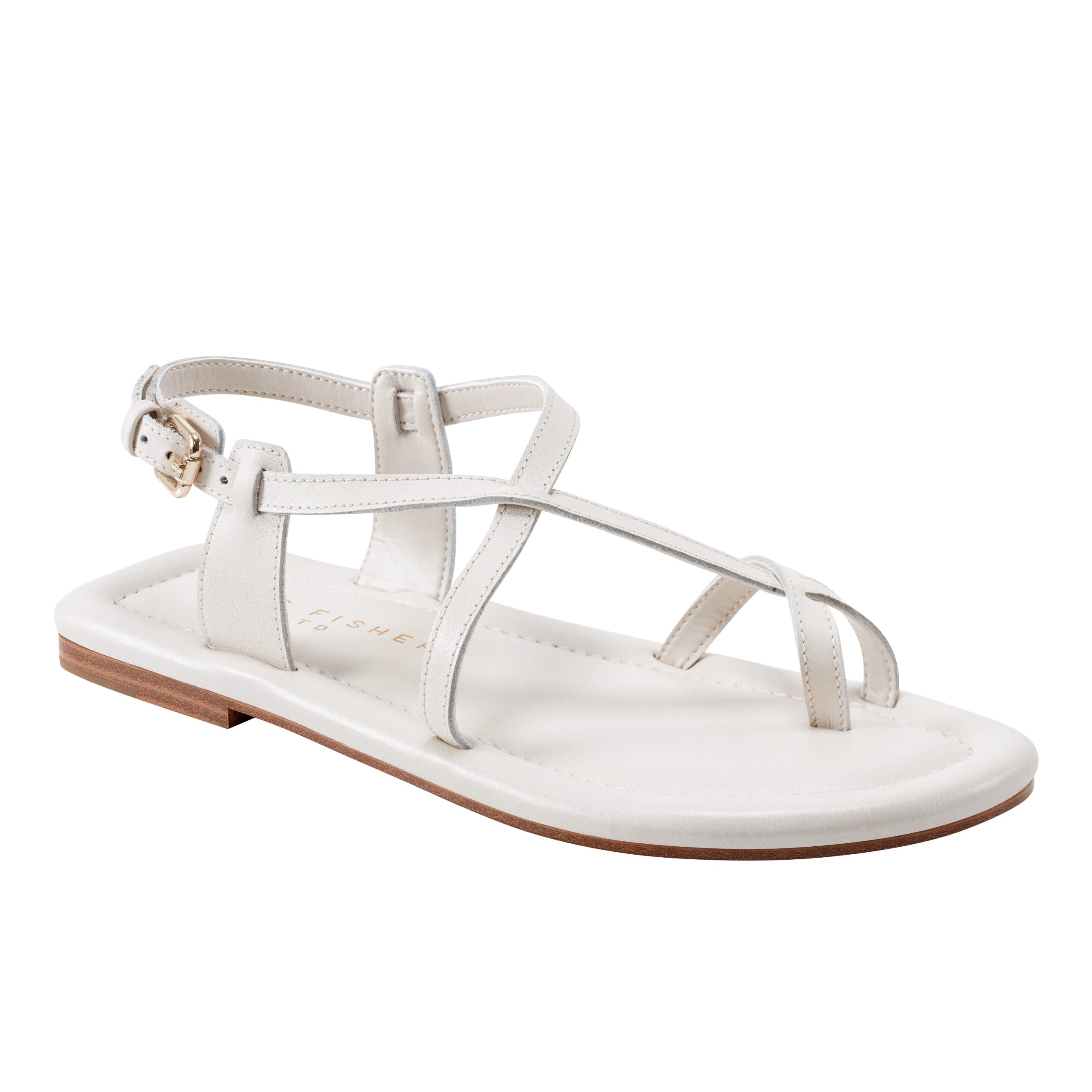 Marc Fisher Gerty Strappy Flat Sandal | Chic Cream Leather