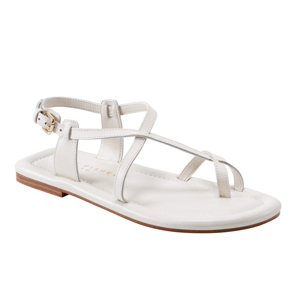 Marc Fisher Gerty Strappy Flat Sandal | Chic Cream Leather