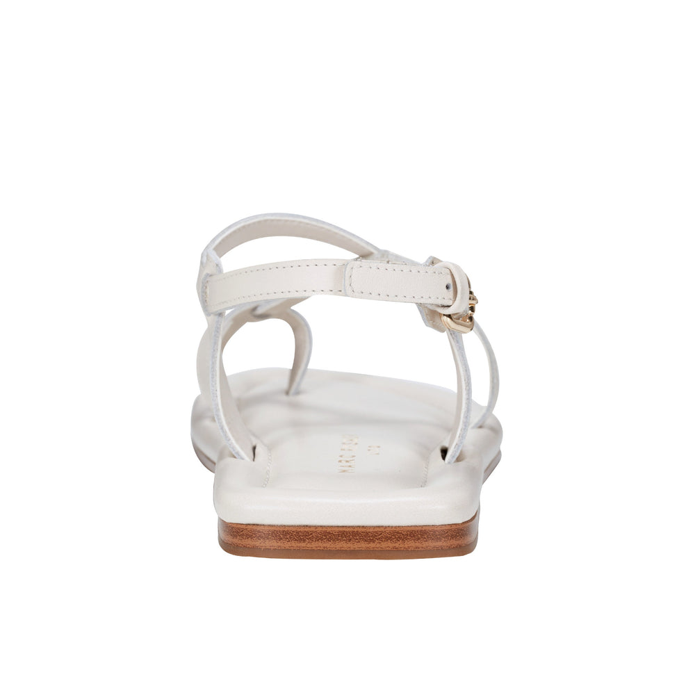 Marc Fisher Gerty Strappy Flat Sandal | Chic Cream Leather