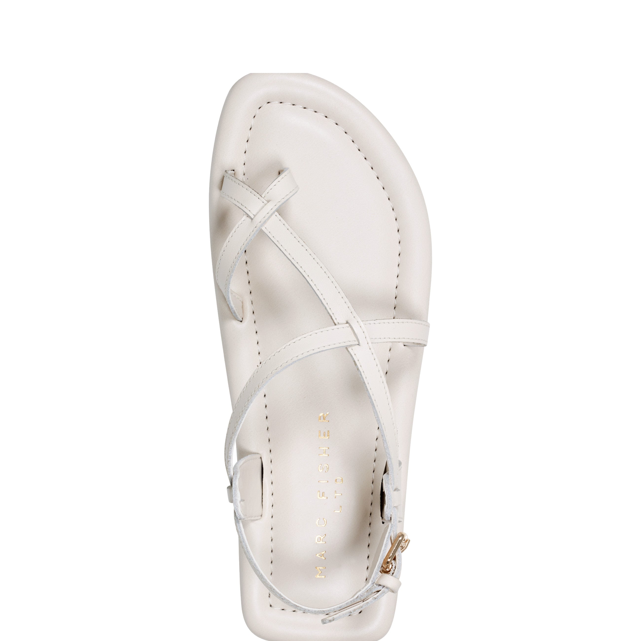 Marc Fisher Gerty Strappy Flat Sandal | Chic Cream Leather