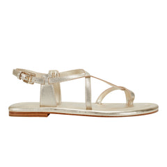 Marc Fisher Gerty Strappy Flat Sandal | Gold Leather