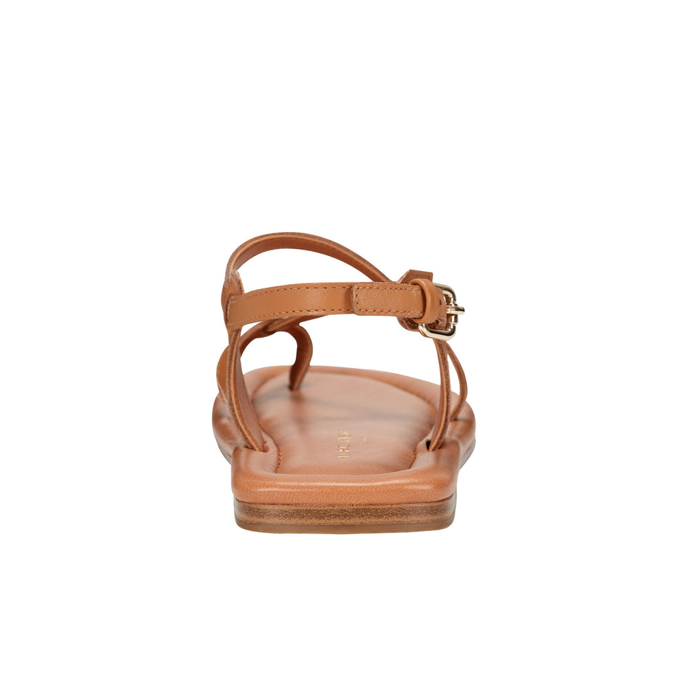 Marc Fisher Gerty Strappy Flat Sandal | Natural Leather