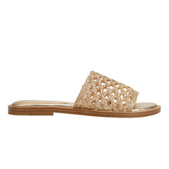 Marc Fisher Glynne Woven Flat Sandal | Gold