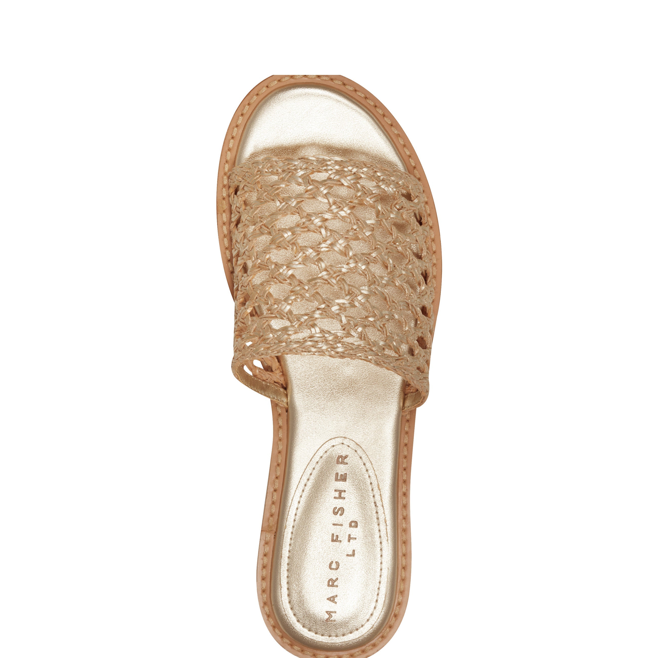 Marc Fisher Glynne Woven Flat Sandal | Gold