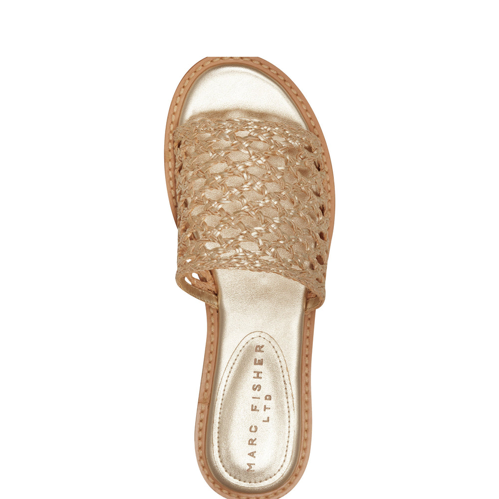 Marc Fisher Glynne Woven Flat Sandal | Gold
