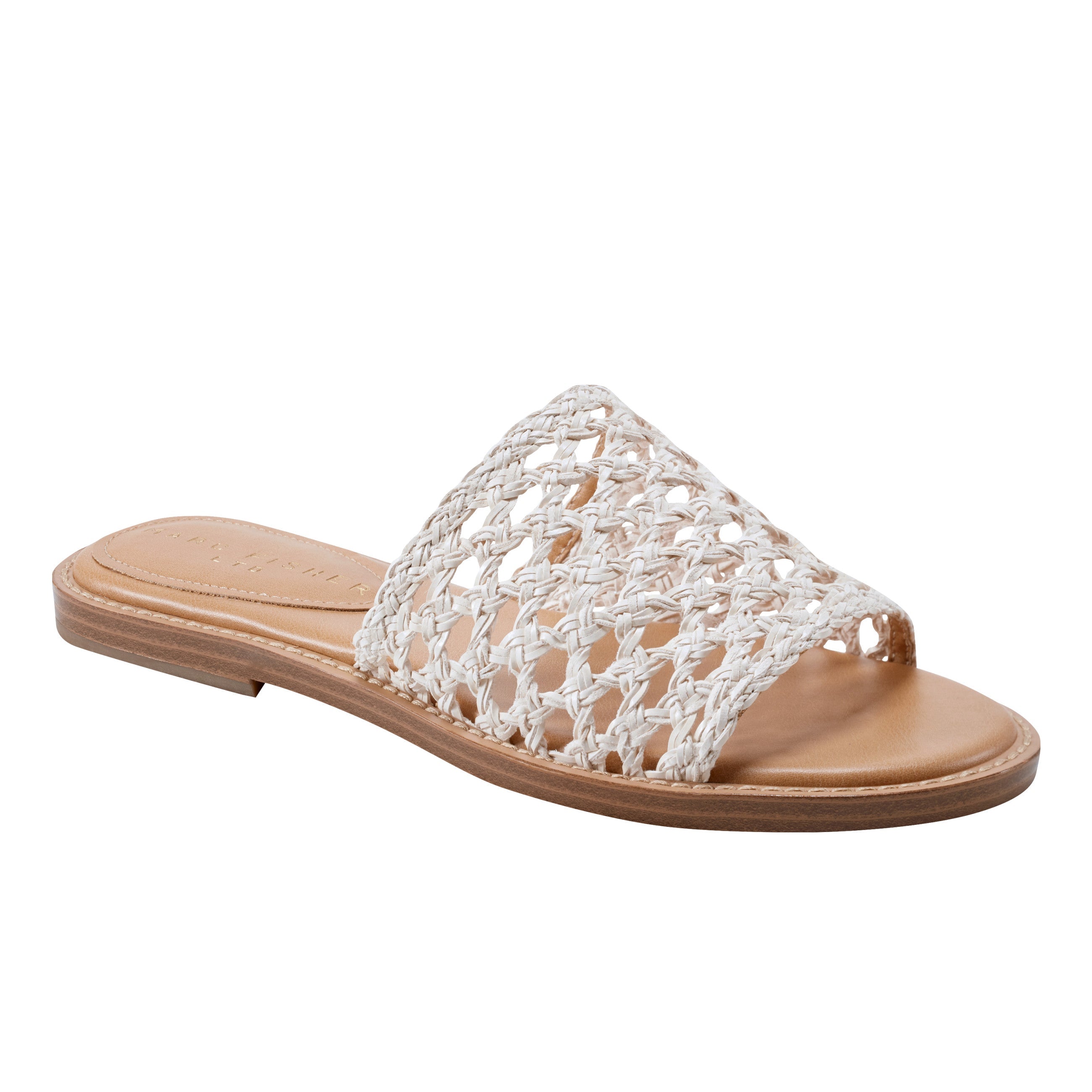 Marc Fisher Glynne Woven Flat Sandal | White