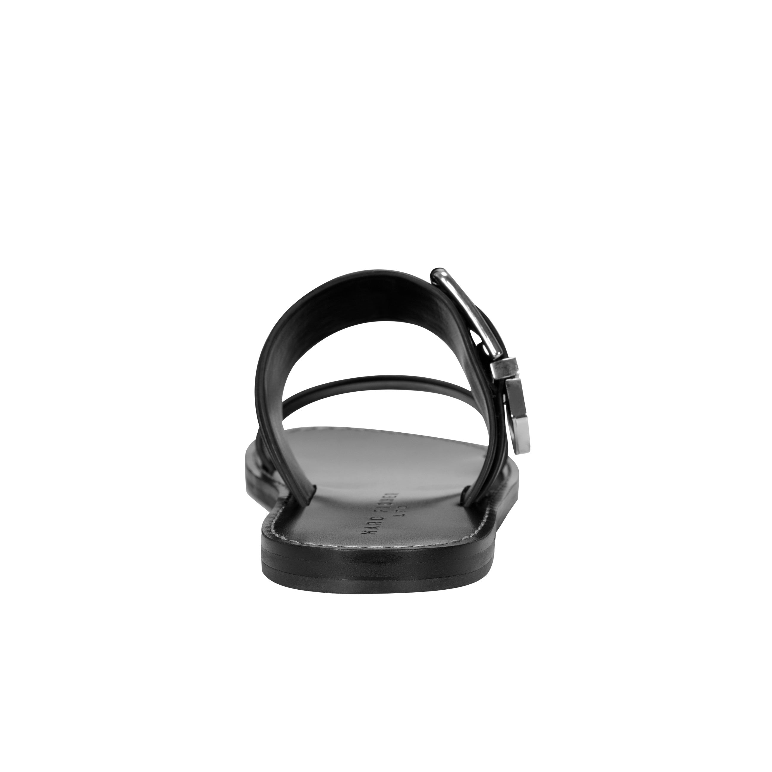 Marc Fisher Hallyn Flat Slide Sandal | Black Leather