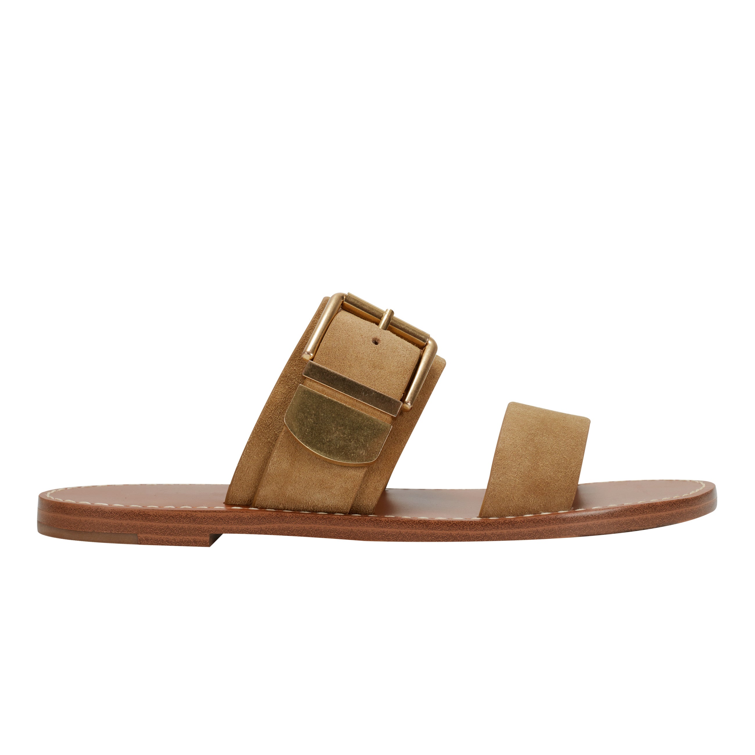Marc Fisher Hallyn Flat Slide Sandal | Brown Suede