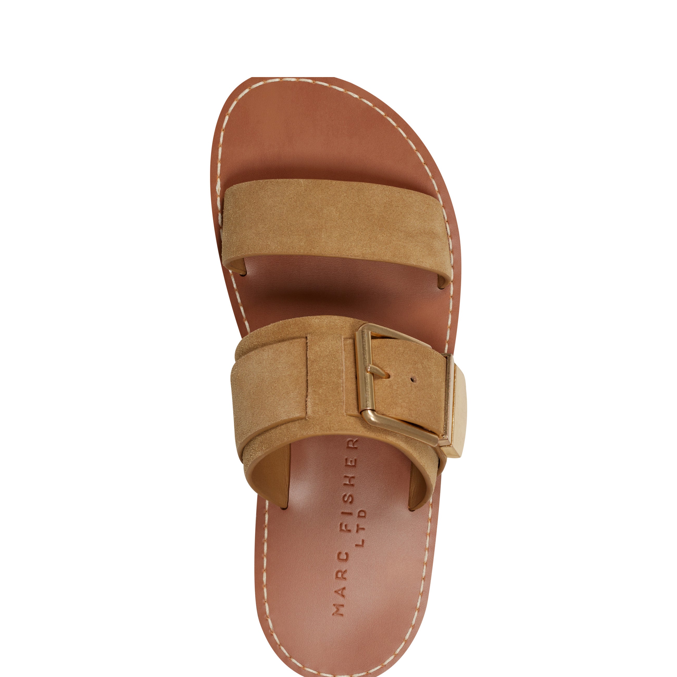 Marc Fisher Hallyn Flat Slide Sandal | Brown Suede
