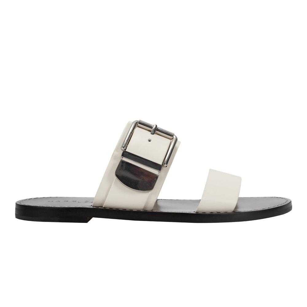 Marc Fisher Hallyn Flat Slide Sandal | Chic Cream Leather