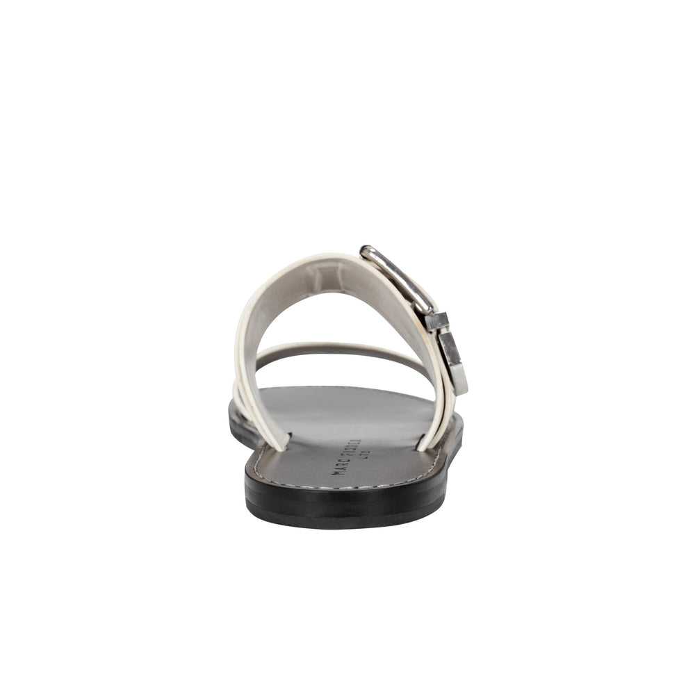 Marc Fisher Hallyn Flat Slide Sandal | Chic Cream Leather