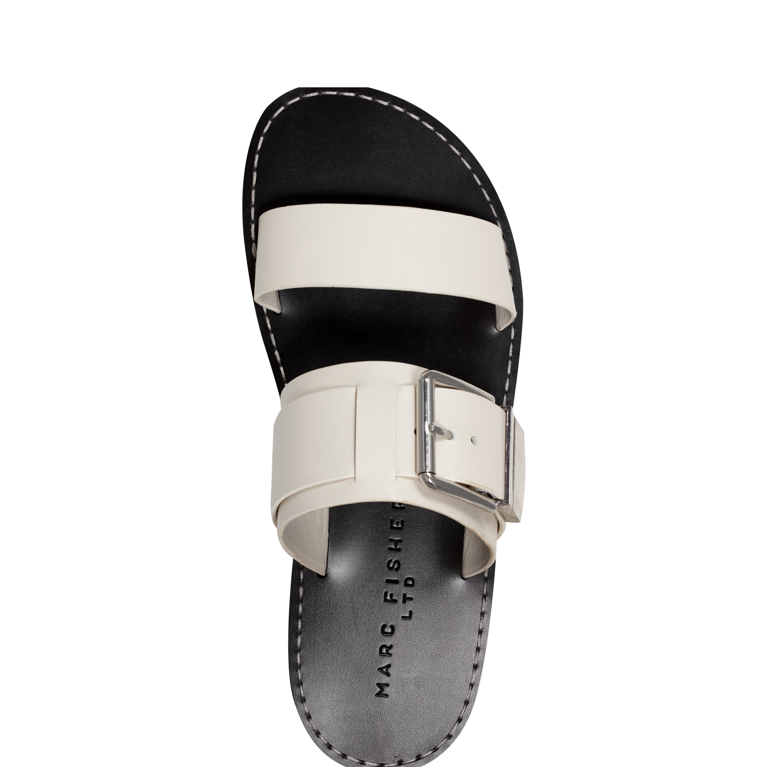 Marc Fisher Hallyn Flat Slide Sandal | Chic Cream Leather