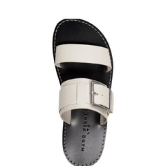 Marc Fisher Hallyn Flat Slide Sandal | Chic Cream Leather