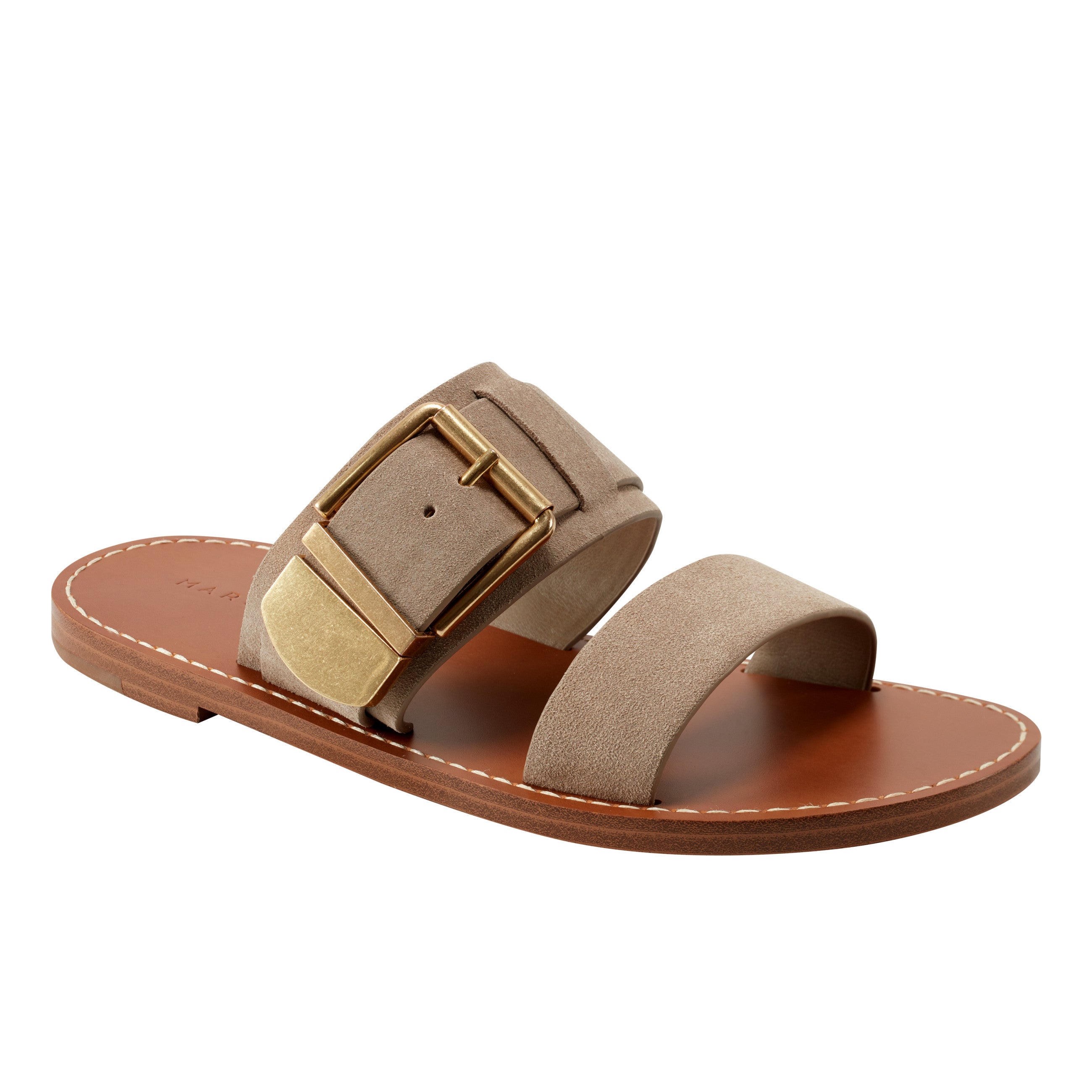 Marc Fisher Hallyn Flat Slide Sandal | Taupe Suede