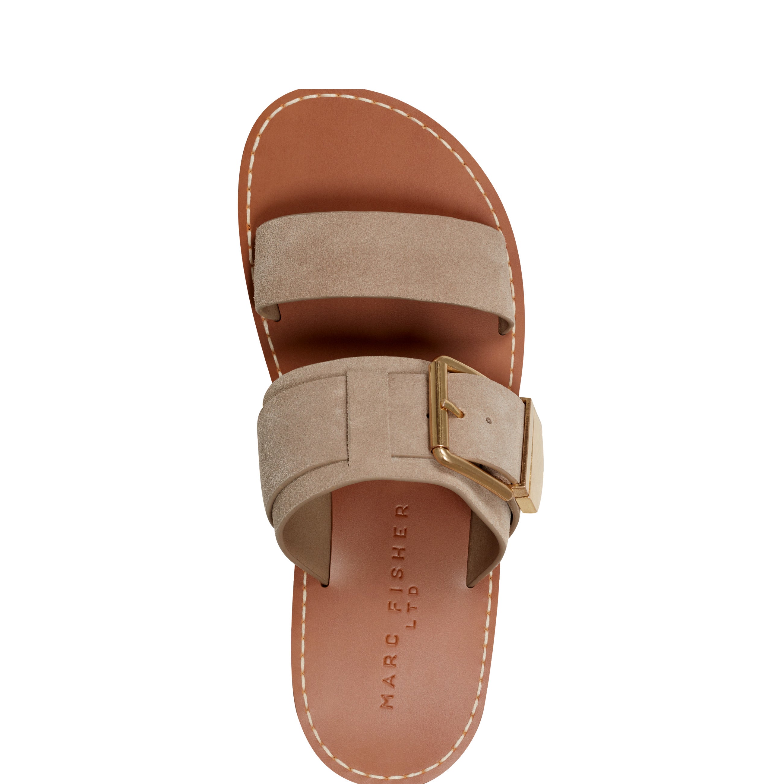 Marc Fisher Hallyn Flat Slide Sandal | Taupe Suede