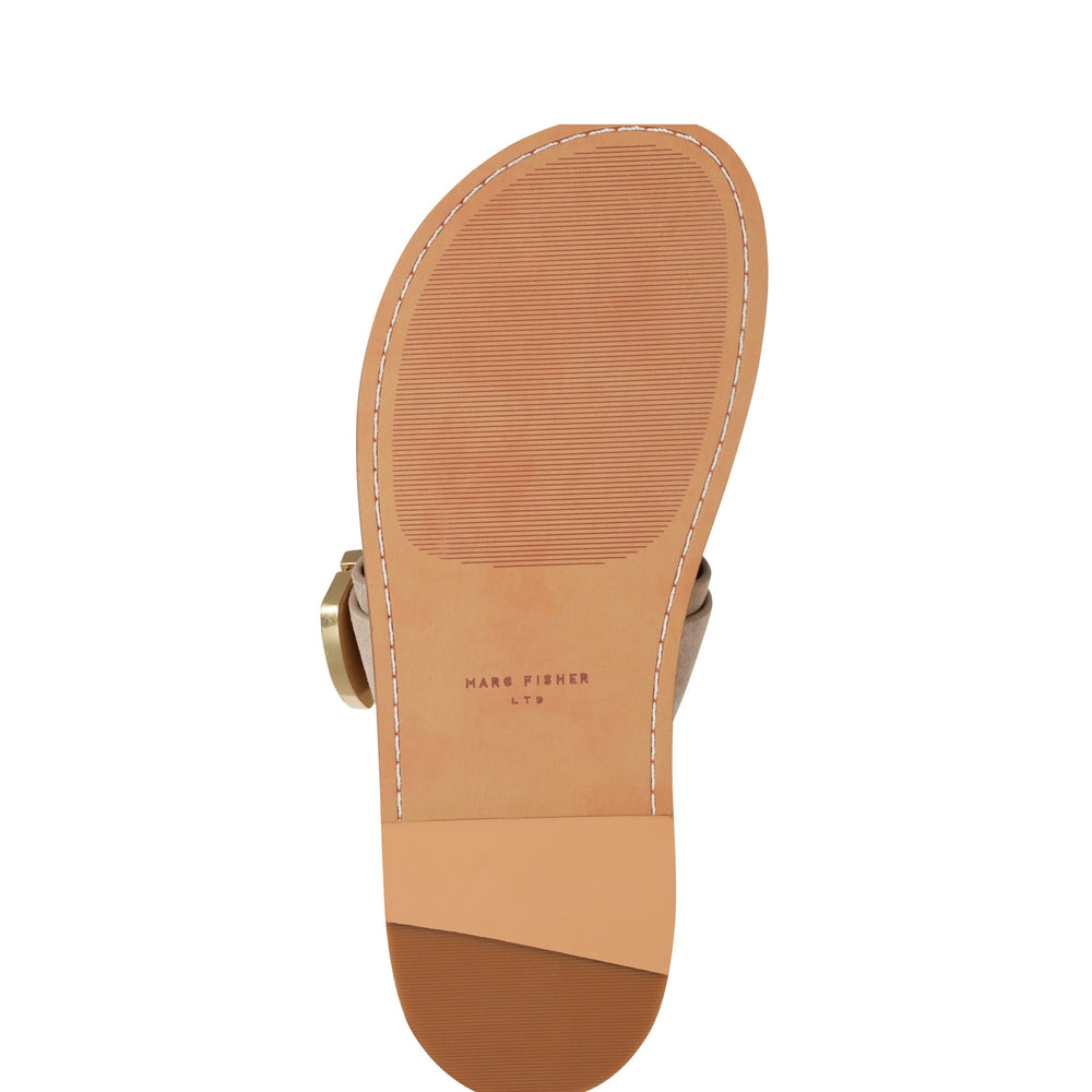Marc Fisher Hallyn Flat Slide Sandal | Taupe Suede