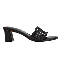Marc Fisher Jazmine Dress Slide Sandal | Black Raffia