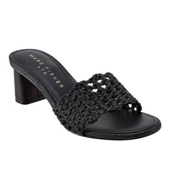 Marc Fisher Jazmine Dress Slide Sandal | Black Raffia