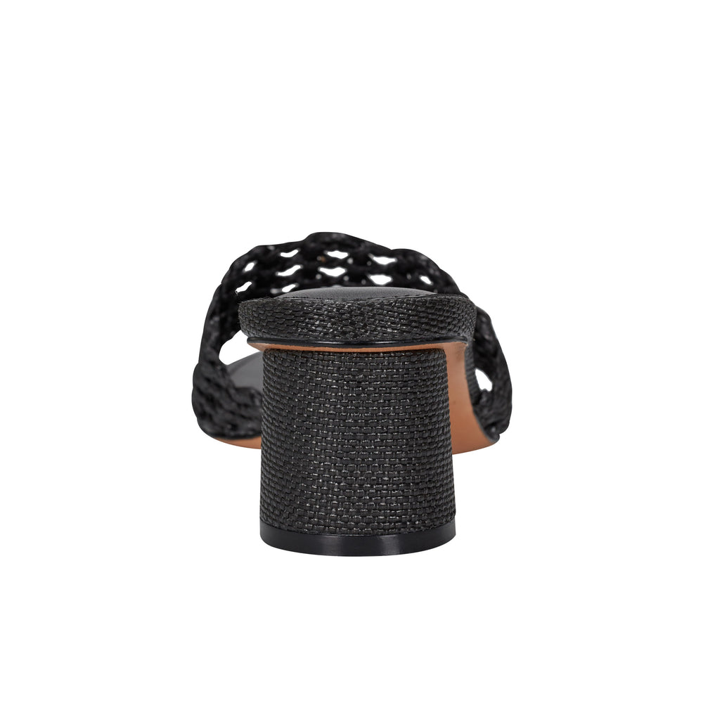 Marc Fisher Jazmine Dress Slide Sandal | Black Raffia