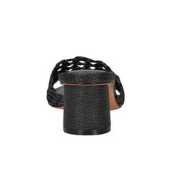 Marc Fisher Jazmine Dress Slide Sandal | Black Raffia