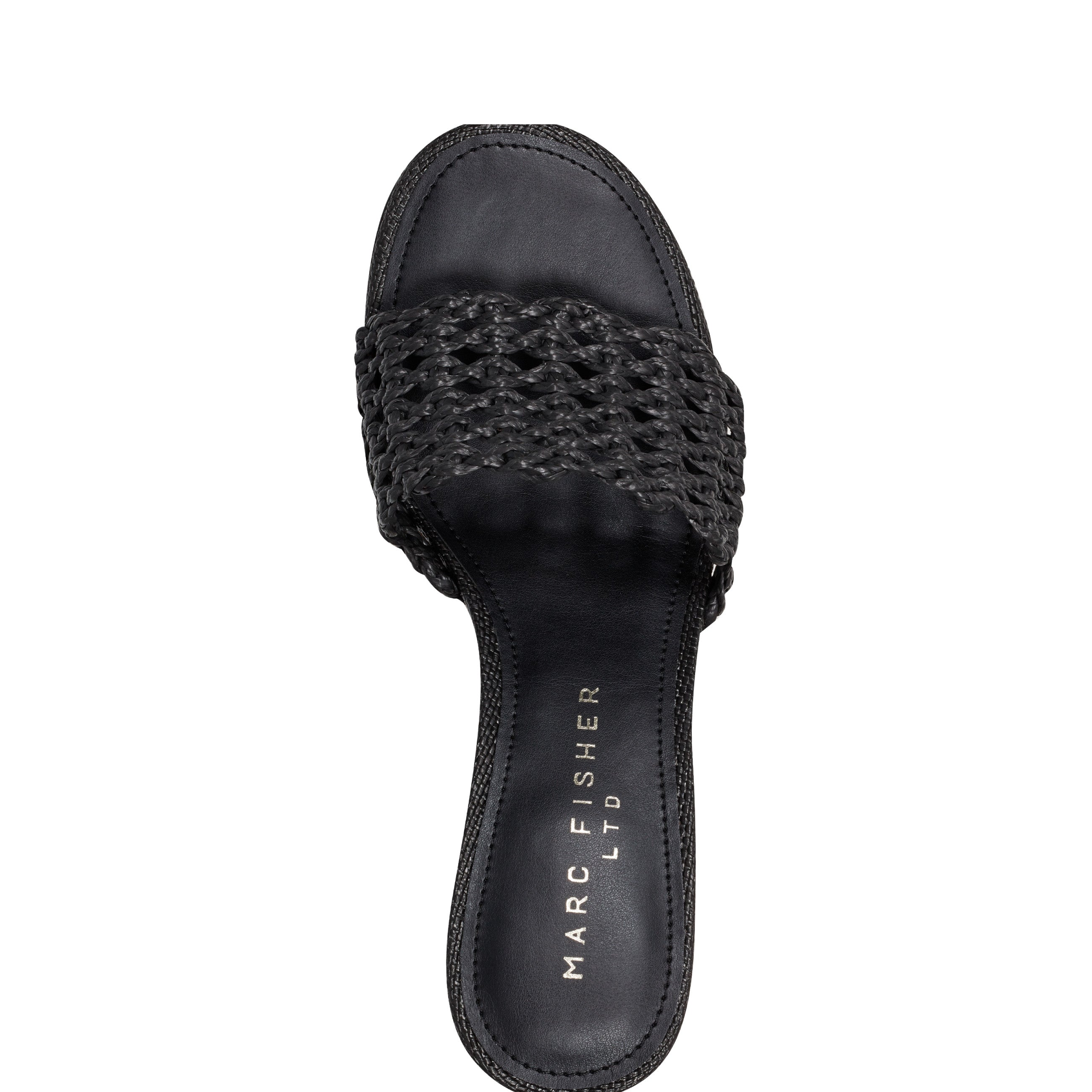 Marc Fisher Jazmine Dress Slide Sandal | Black Raffia