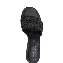 Marc Fisher Jazmine Dress Slide Sandal | Black Raffia