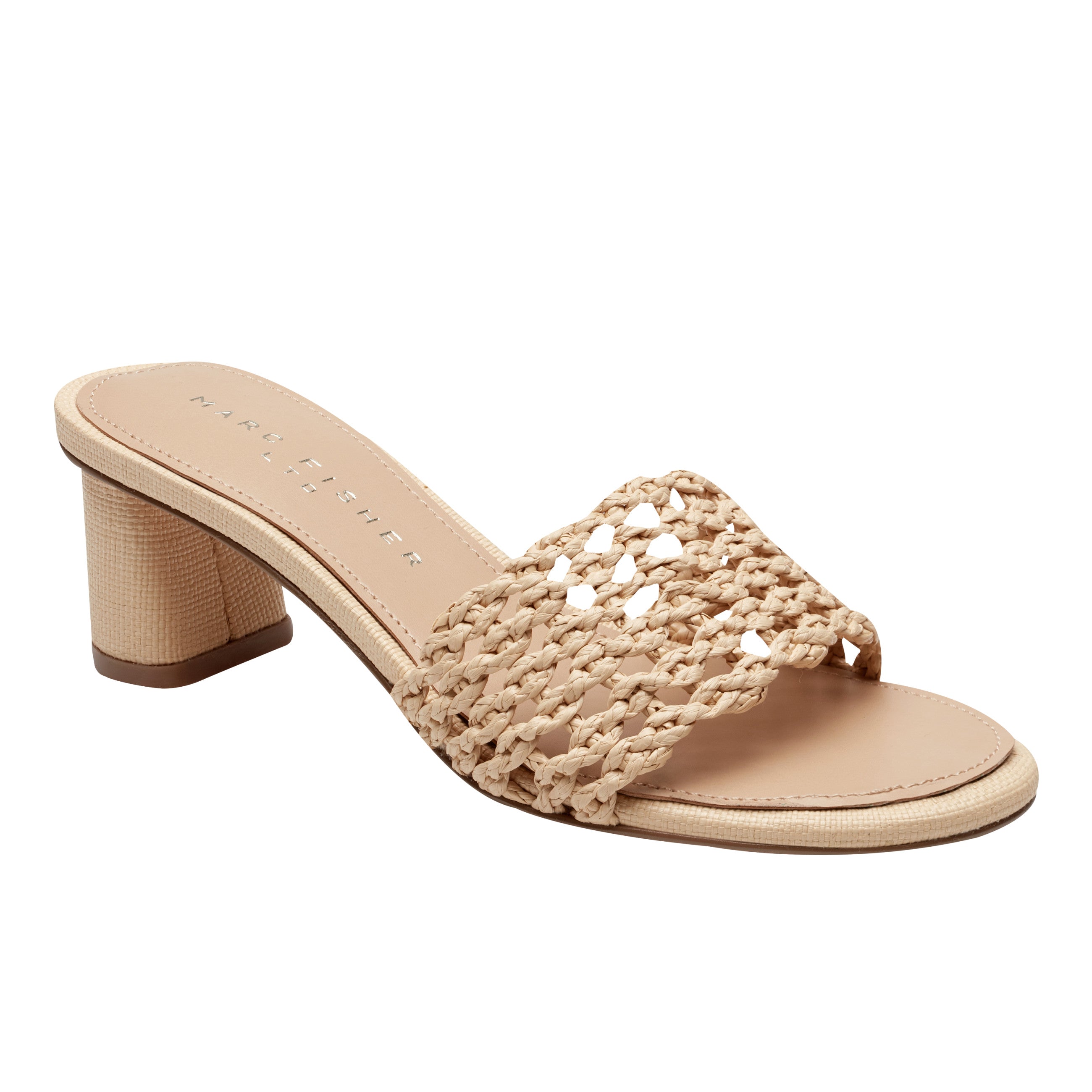Marc Fisher Jazmine Dress Slide Sandal | Natural Raffia