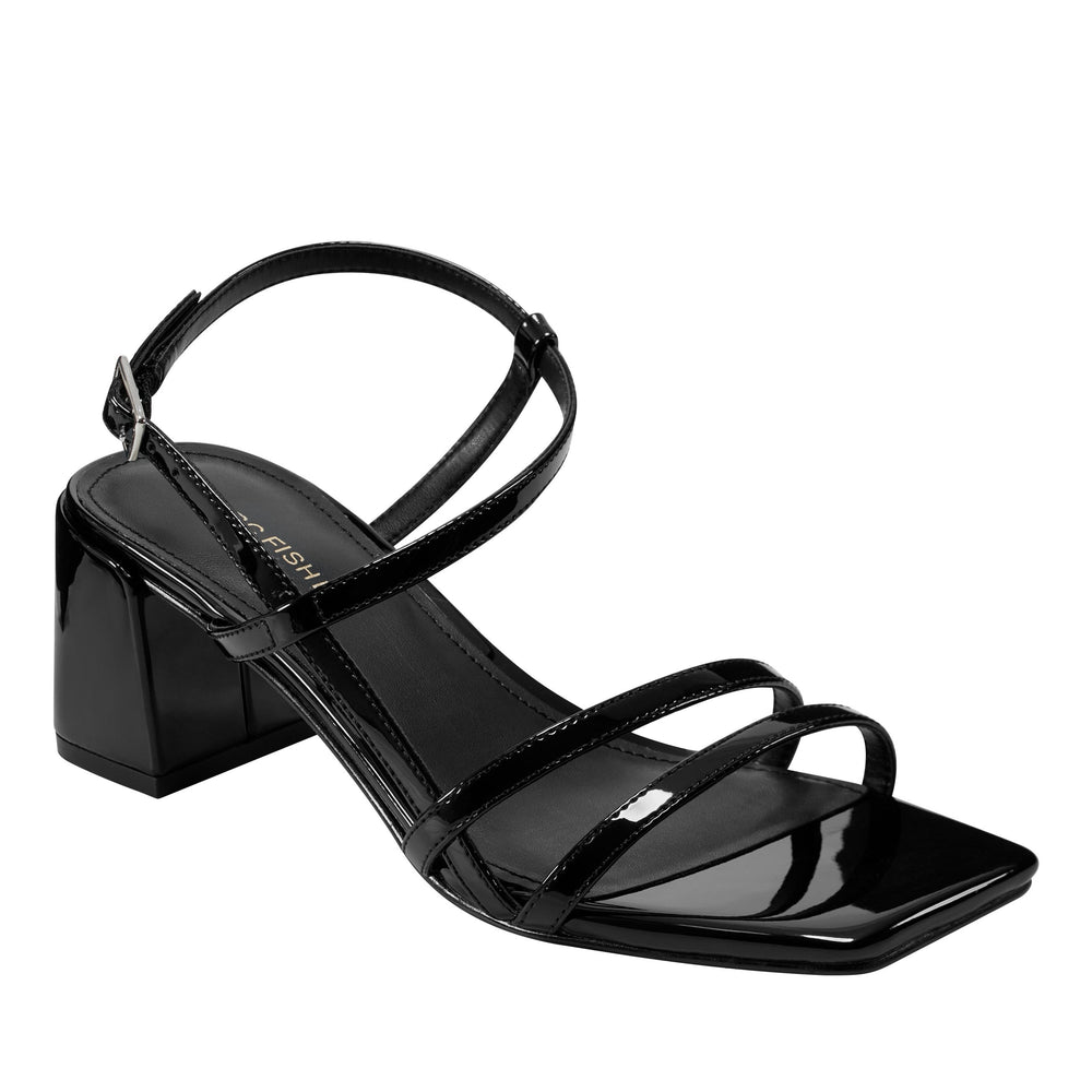 Marc Fisher Jeci Strappy Sandal | Black Patent