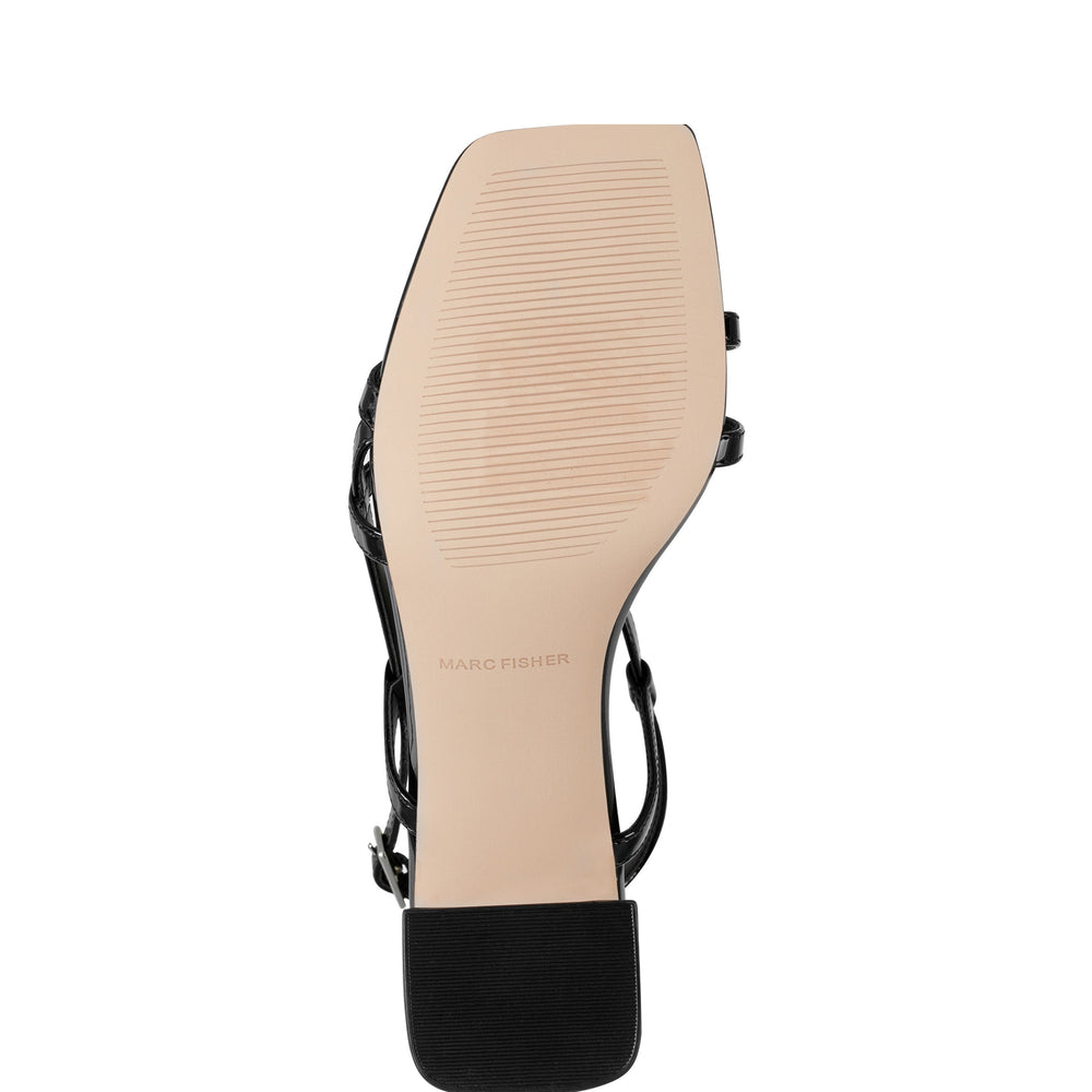 Marc Fisher Jeci Strappy Sandal | Black Patent