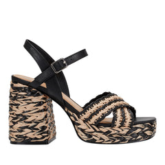 Marc Fisher Juliey Platform Sandal | Natural/Black