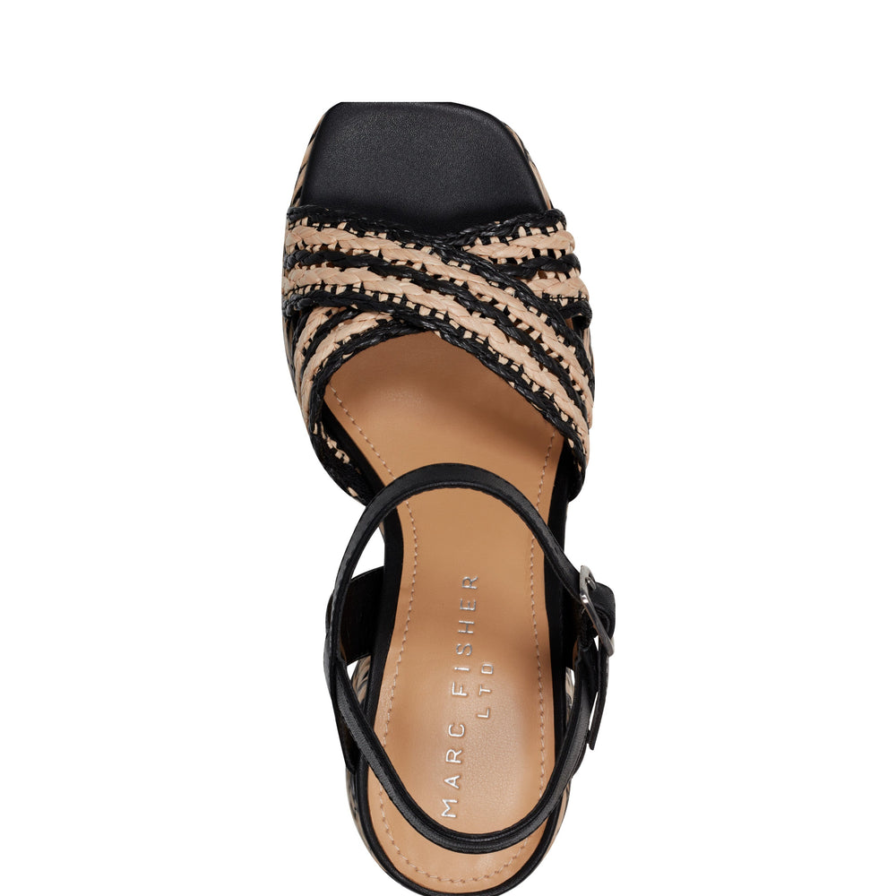 Marc Fisher Juliey Platform Sandal | Natural/Black
