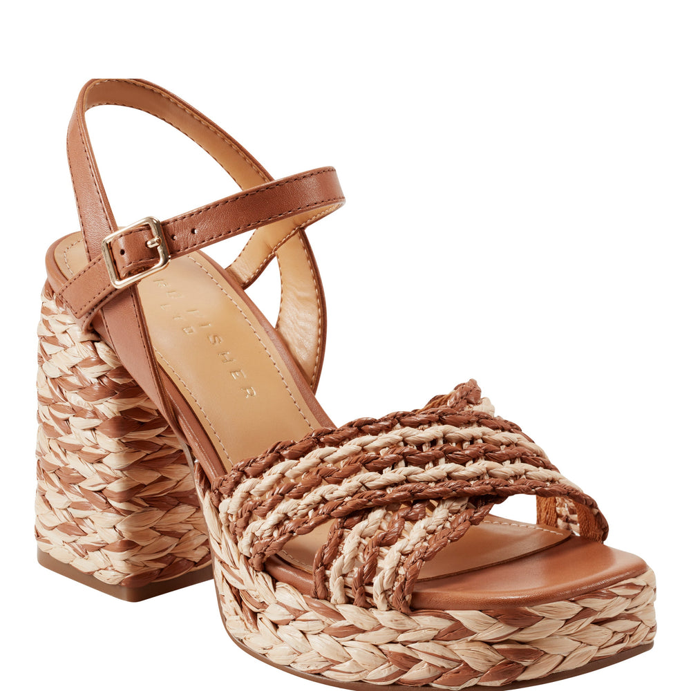 Marc Fisher Juliey Platform Sandal | Natural/Brown