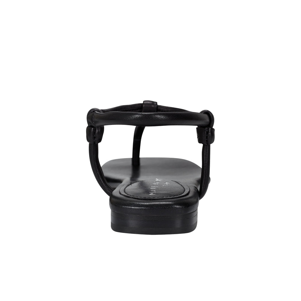 Marc Fisher Maycee Thong Flat Sandal | Black Leather