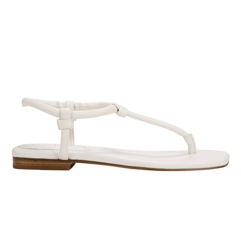 Marc Fisher Maycee Thong Flat Sandal | Chic Cream Leather
