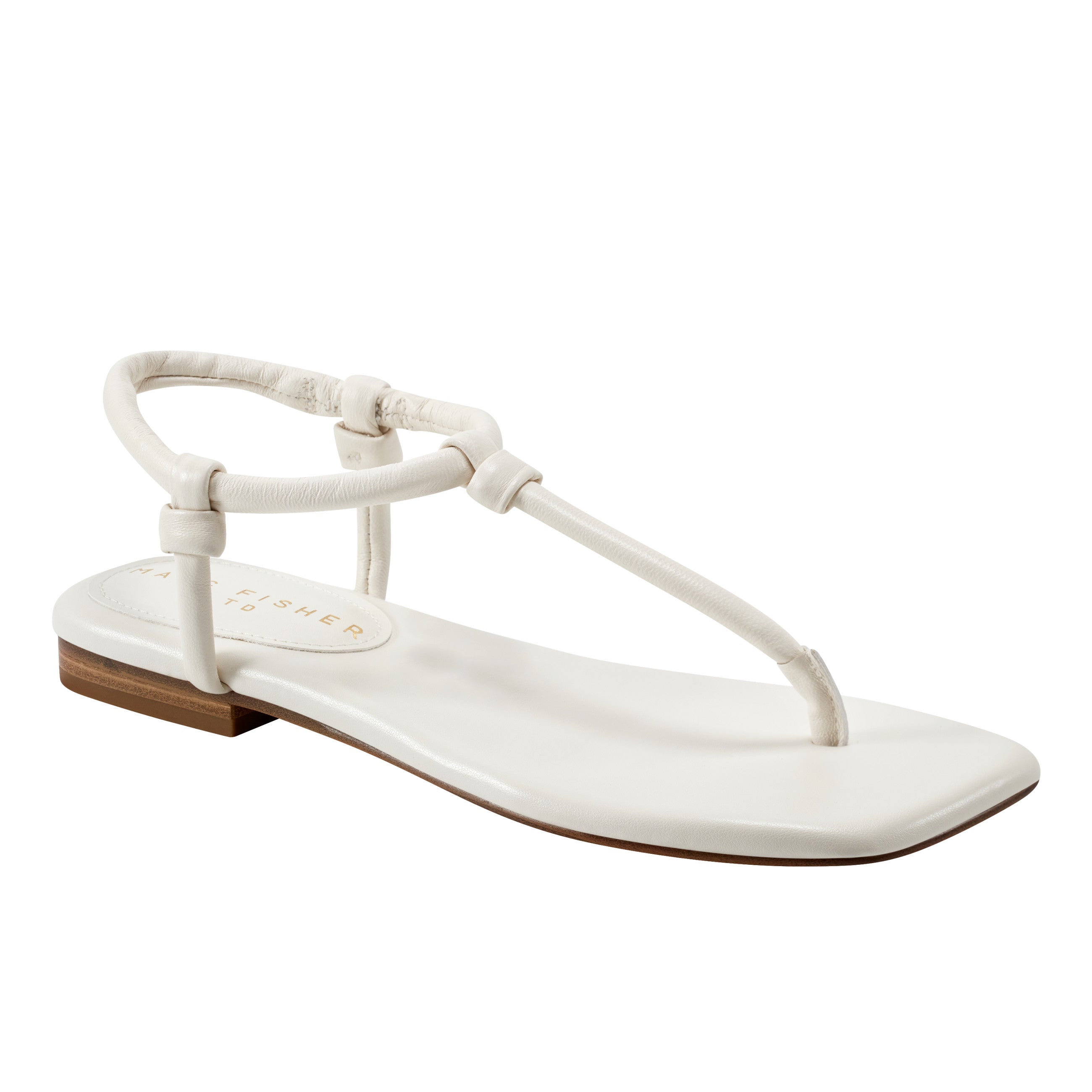 Marc Fisher Maycee Thong Flat Sandal | Chic Cream Leather