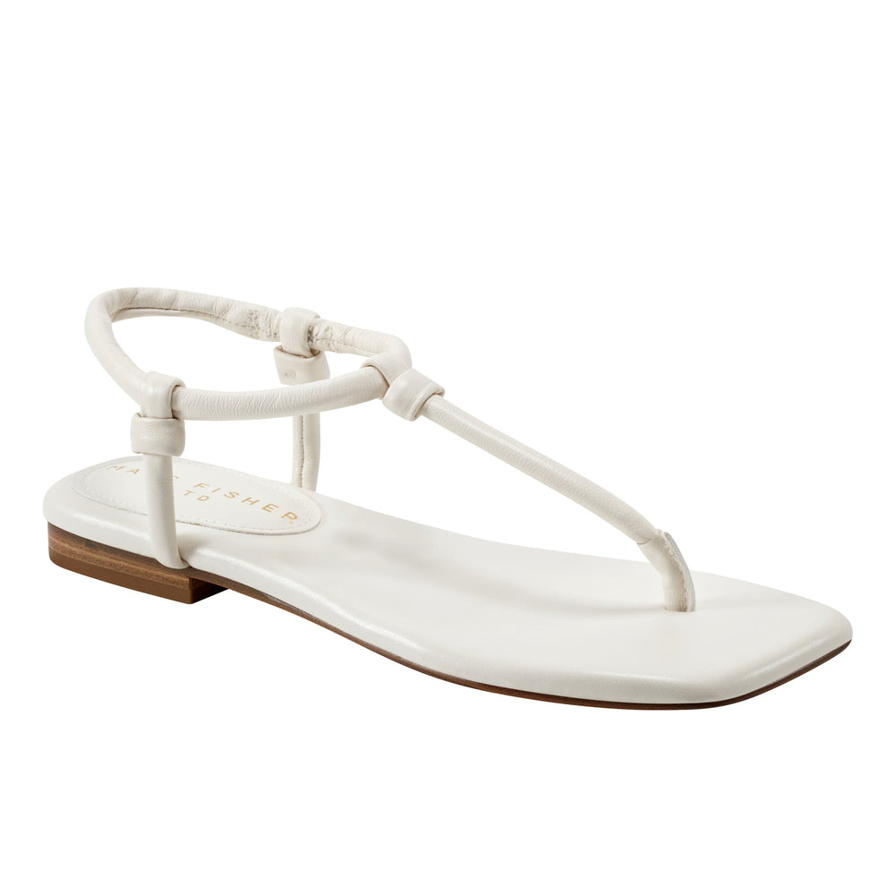 Marc Fisher Maycee Thong Flat Sandal | Chic Cream Leather