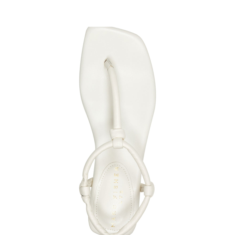 Marc Fisher Maycee Thong Flat Sandal | Chic Cream Leather