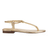 Marc Fisher Maycee Thong Flat Sandal | Gold Leather