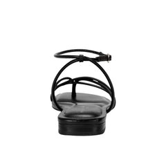 Marc Fisher Mayte Strappy Flat Sandal | Black Leather