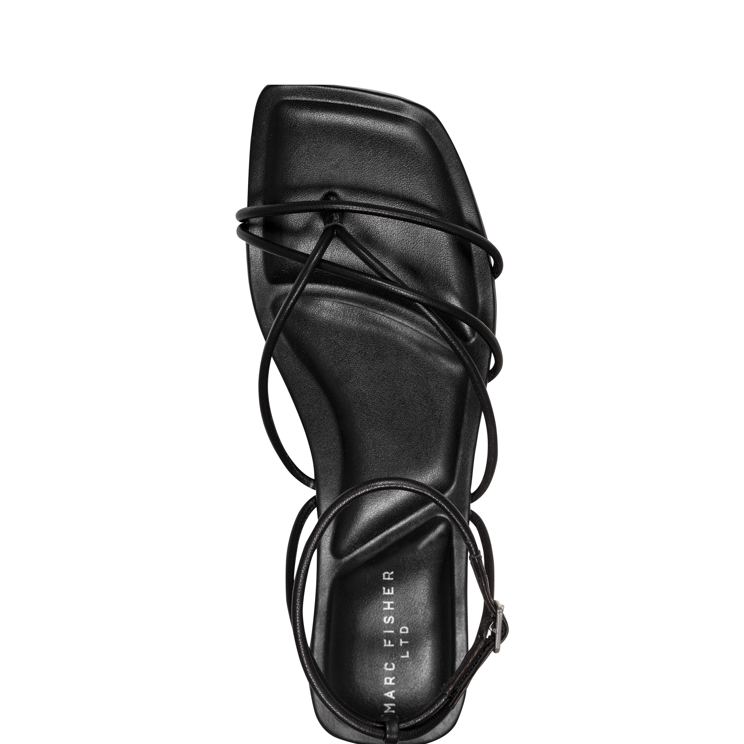 Marc Fisher Mayte Strappy Flat Sandal | Black Leather