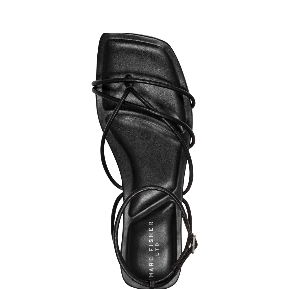 Marc Fisher Mayte Strappy Flat Sandal | Black Leather