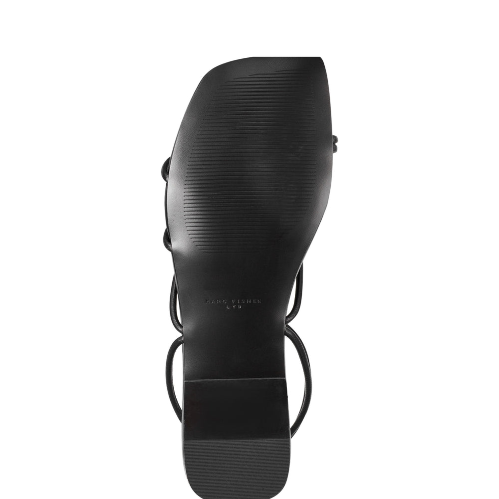 Marc Fisher Mayte Strappy Flat Sandal | Black Leather