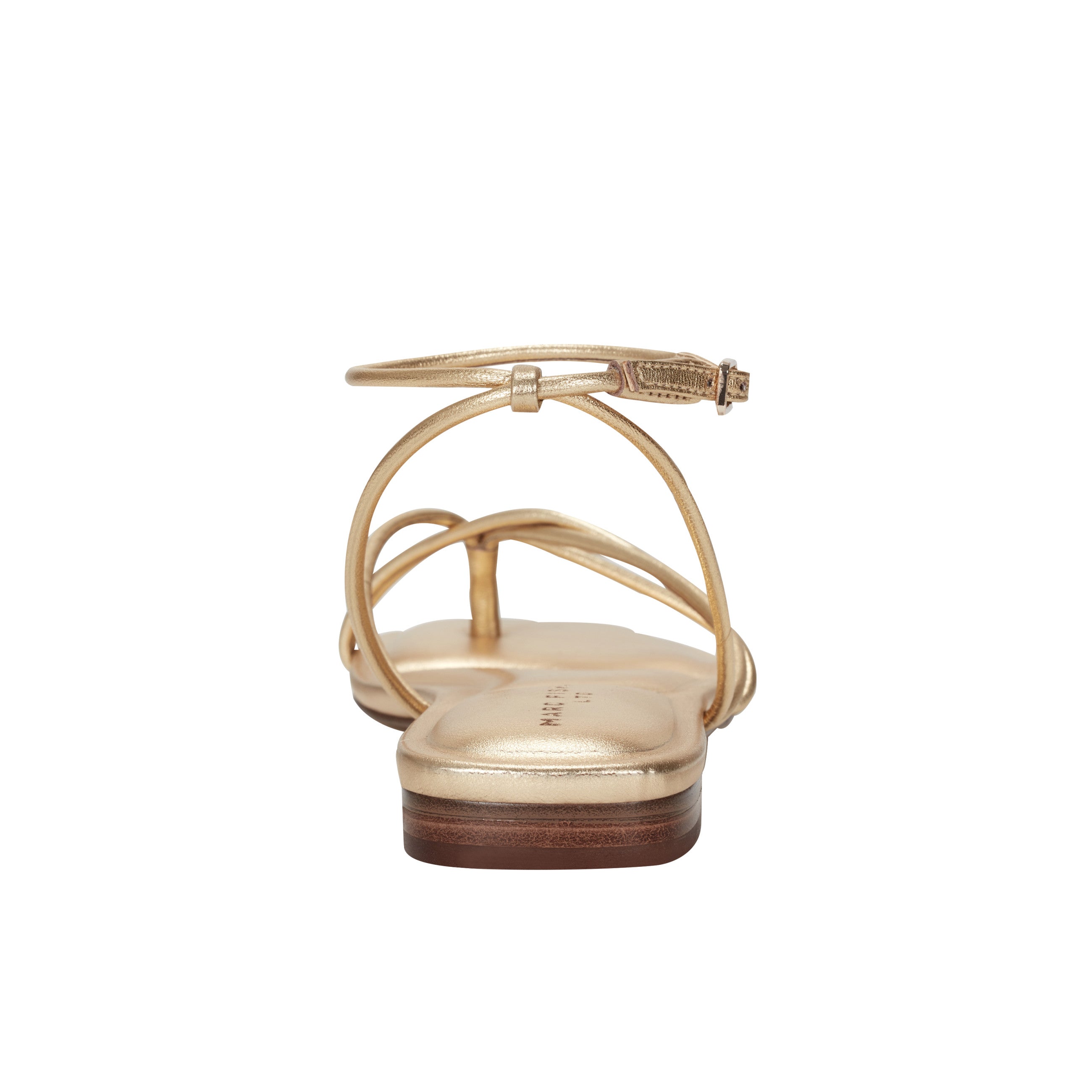 Marc Fisher Mayte Strappy Flat Sandal | Gold Leather