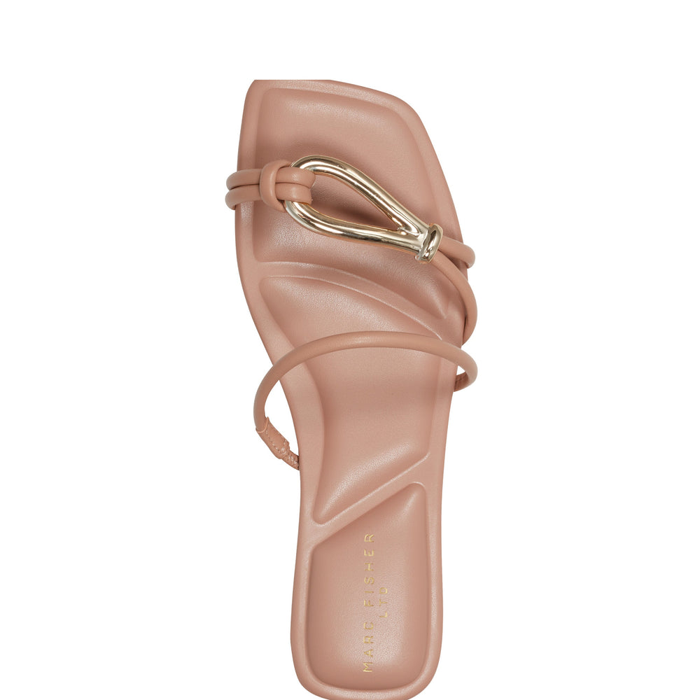 Marc Fisher Mazza Flat Slide Sandal | Brown Suede