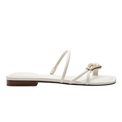 Marc Fisher Mazza Flat Slide Sandal | Chic Cream