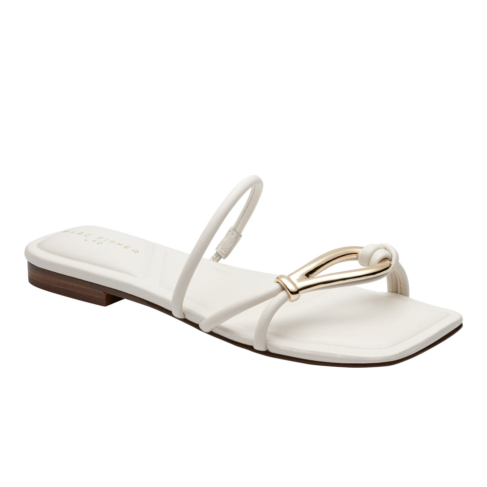 Marc Fisher Mazza Flat Slide Sandal | Chic Cream