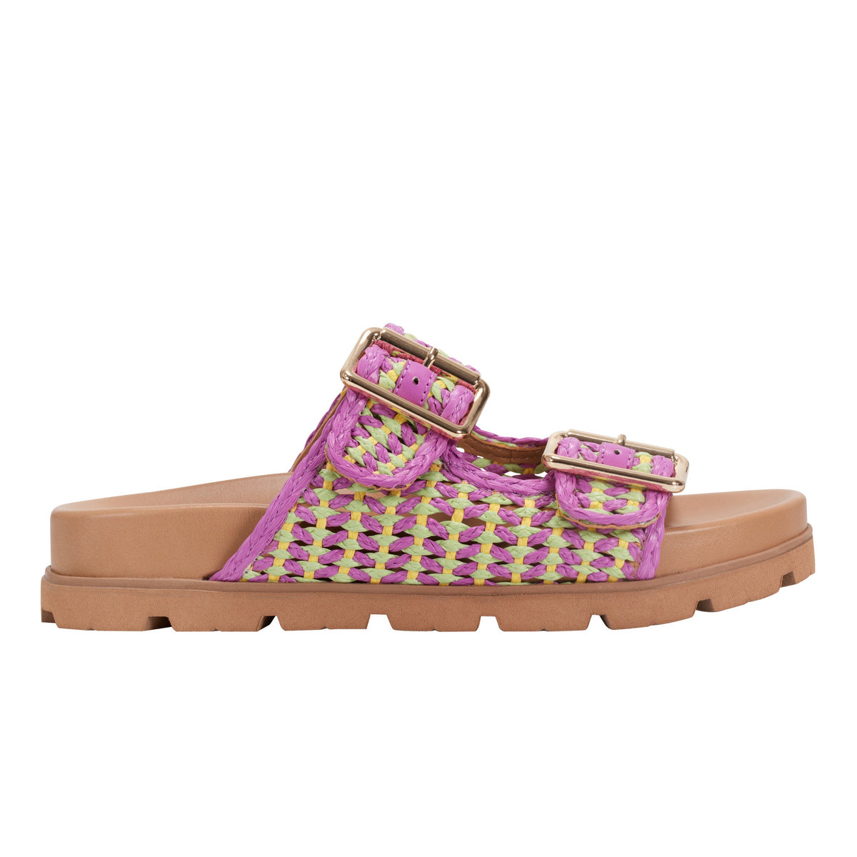 Marc Fisher Mylan Footbed Sandal | Purple/Green