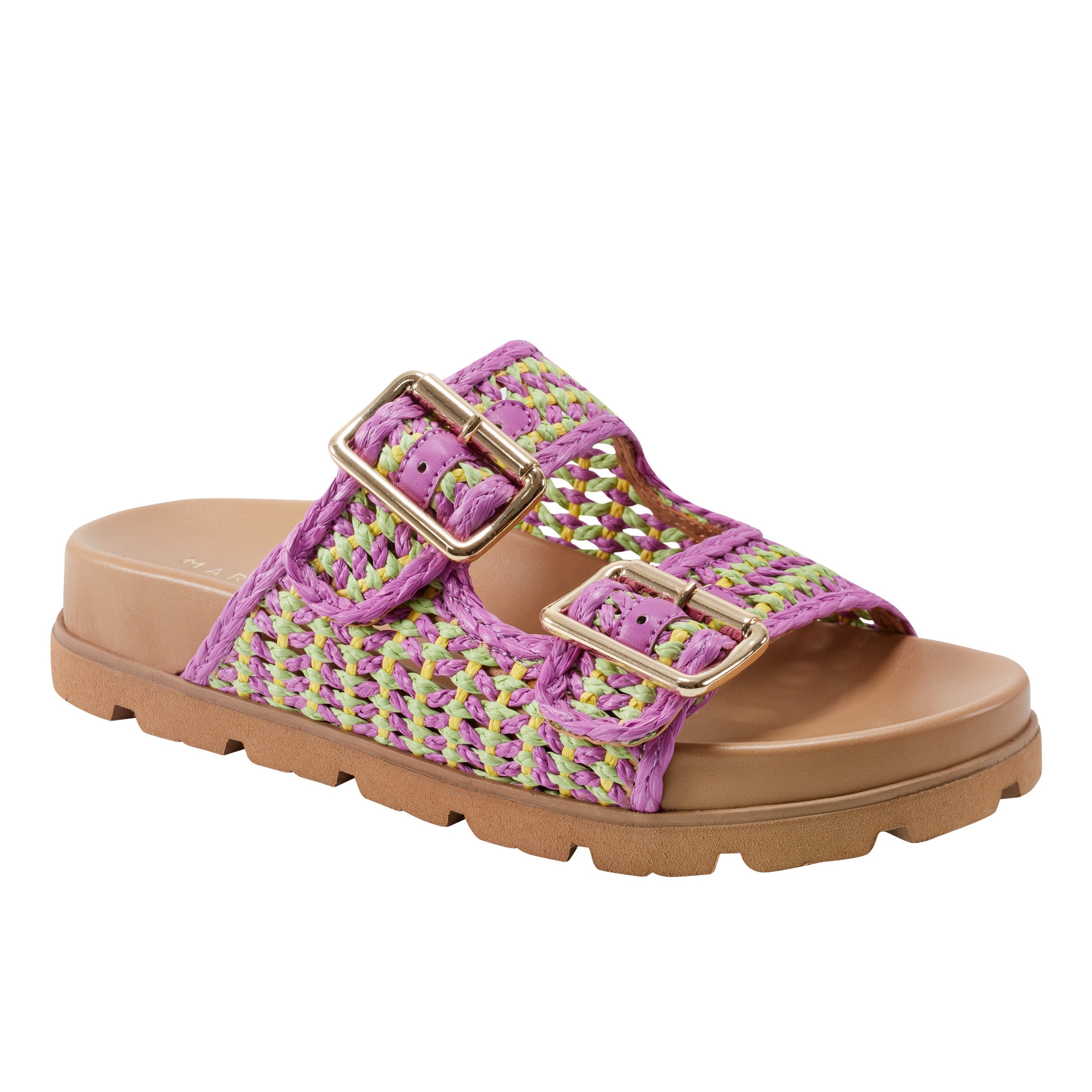 Marc Fisher Mylan Footbed Sandal | Purple/Green